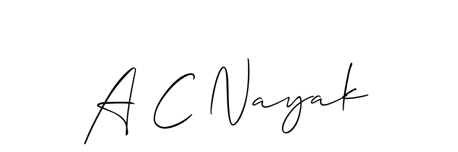 Make a beautiful signature design for name A C Nayak. With this signature (Allison_Script) style, you can create a handwritten signature for free. A C Nayak signature style 2 images and pictures png