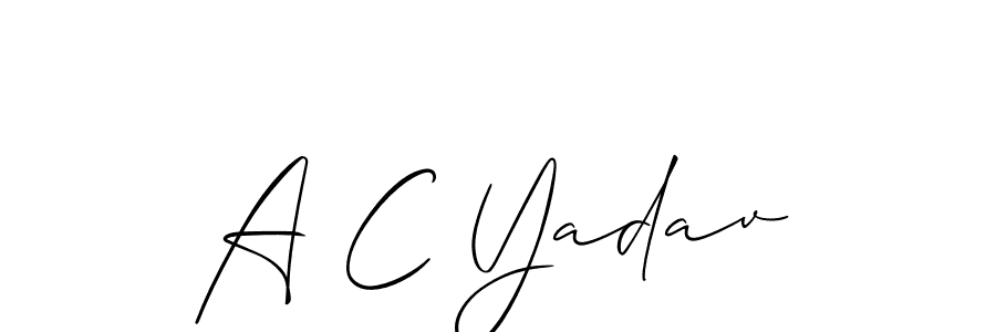 Also You can easily find your signature by using the search form. We will create A C Yadav name handwritten signature images for you free of cost using Allison_Script sign style. A C Yadav signature style 2 images and pictures png