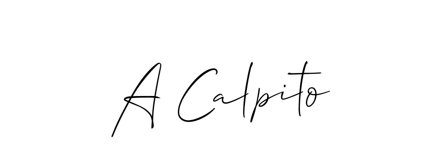 How to make A Calpito signature? Allison_Script is a professional autograph style. Create handwritten signature for A Calpito name. A Calpito signature style 2 images and pictures png