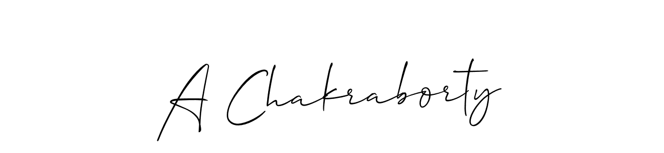 Use a signature maker to create a handwritten signature online. With this signature software, you can design (Allison_Script) your own signature for name A Chakraborty. A Chakraborty signature style 2 images and pictures png