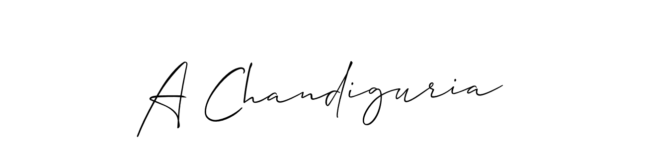 Create a beautiful signature design for name A Chandiguria. With this signature (Allison_Script) fonts, you can make a handwritten signature for free. A Chandiguria signature style 2 images and pictures png