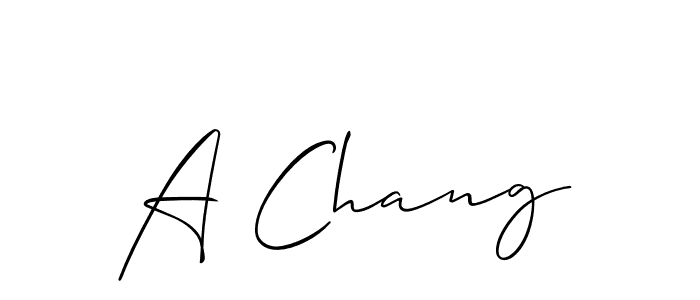 Create a beautiful signature design for name A Chang. With this signature (Allison_Script) fonts, you can make a handwritten signature for free. A Chang signature style 2 images and pictures png