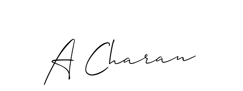 How to make A Charan signature? Allison_Script is a professional autograph style. Create handwritten signature for A Charan name. A Charan signature style 2 images and pictures png