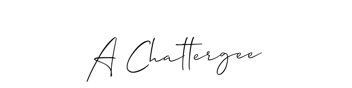 The best way (Allison_Script) to make a short signature is to pick only two or three words in your name. The name A Chattergee include a total of six letters. For converting this name. A Chattergee signature style 2 images and pictures png