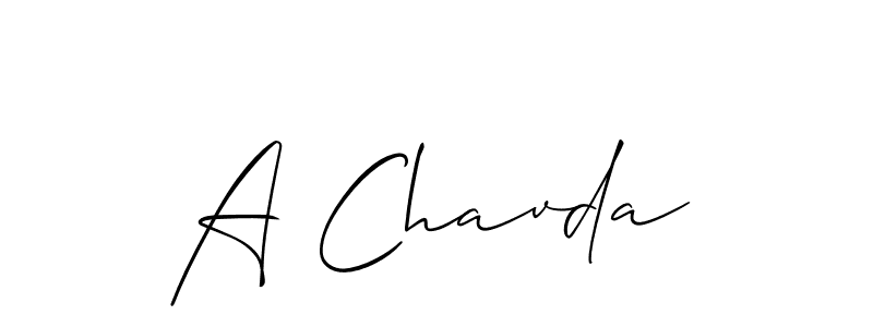 Use a signature maker to create a handwritten signature online. With this signature software, you can design (Allison_Script) your own signature for name A Chavda. A Chavda signature style 2 images and pictures png