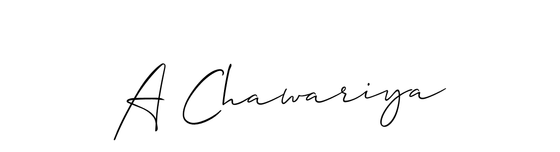 It looks lik you need a new signature style for name A Chawariya. Design unique handwritten (Allison_Script) signature with our free signature maker in just a few clicks. A Chawariya signature style 2 images and pictures png