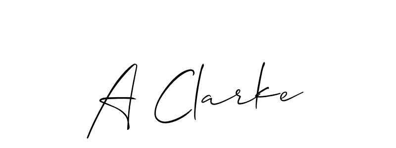 You should practise on your own different ways (Allison_Script) to write your name (A Clarke) in signature. don't let someone else do it for you. A Clarke signature style 2 images and pictures png