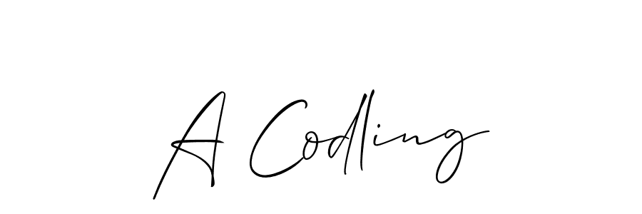 A Codling stylish signature style. Best Handwritten Sign (Allison_Script) for my name. Handwritten Signature Collection Ideas for my name A Codling. A Codling signature style 2 images and pictures png