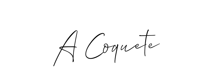 Make a short A Coquete signature style. Manage your documents anywhere anytime using Allison_Script. Create and add eSignatures, submit forms, share and send files easily. A Coquete signature style 2 images and pictures png