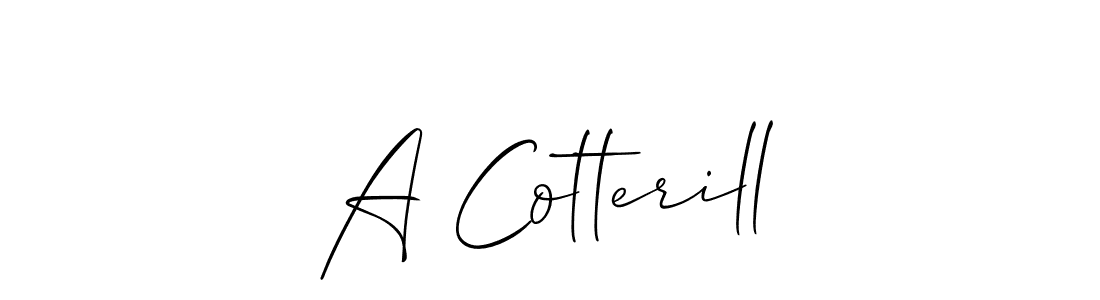 It looks lik you need a new signature style for name A Cotterill. Design unique handwritten (Allison_Script) signature with our free signature maker in just a few clicks. A Cotterill signature style 2 images and pictures png