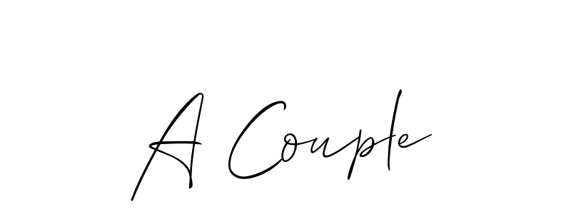 Similarly Allison_Script is the best handwritten signature design. Signature creator online .You can use it as an online autograph creator for name A Couple. A Couple signature style 2 images and pictures png