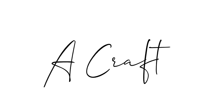 if you are searching for the best signature style for your name A Craft. so please give up your signature search. here we have designed multiple signature styles  using Allison_Script. A Craft signature style 2 images and pictures png