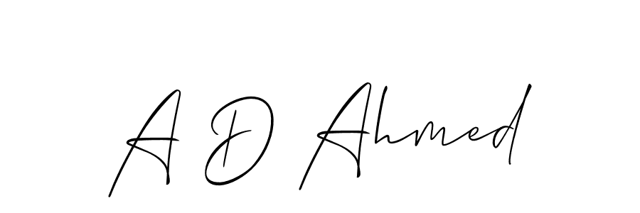 Allison_Script is a professional signature style that is perfect for those who want to add a touch of class to their signature. It is also a great choice for those who want to make their signature more unique. Get A D Ahmed name to fancy signature for free. A D Ahmed signature style 2 images and pictures png