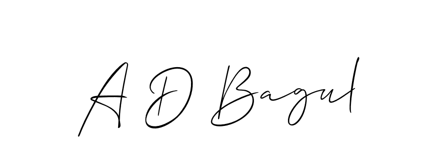 Make a beautiful signature design for name A D Bagul. With this signature (Allison_Script) style, you can create a handwritten signature for free. A D Bagul signature style 2 images and pictures png