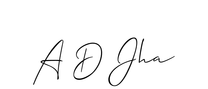 Also we have A D Jha name is the best signature style. Create professional handwritten signature collection using Allison_Script autograph style. A D Jha signature style 2 images and pictures png