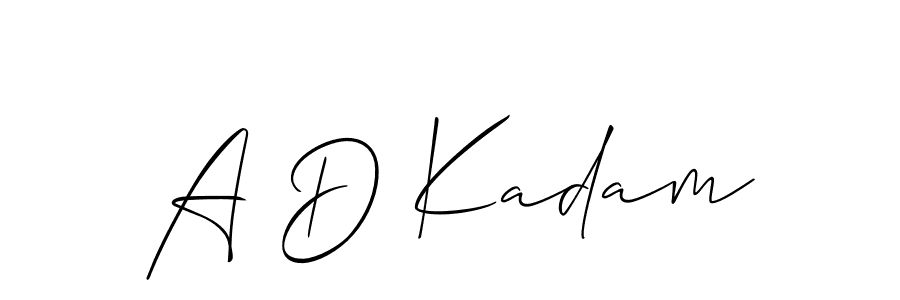 Design your own signature with our free online signature maker. With this signature software, you can create a handwritten (Allison_Script) signature for name A D Kadam. A D Kadam signature style 2 images and pictures png