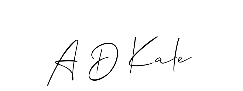 Create a beautiful signature design for name A D Kale. With this signature (Allison_Script) fonts, you can make a handwritten signature for free. A D Kale signature style 2 images and pictures png