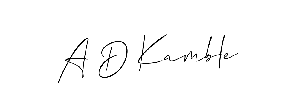 It looks lik you need a new signature style for name A D Kamble. Design unique handwritten (Allison_Script) signature with our free signature maker in just a few clicks. A D Kamble signature style 2 images and pictures png