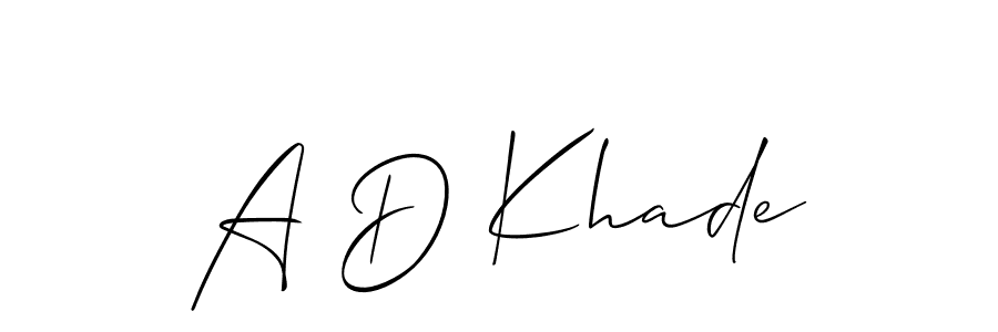 You should practise on your own different ways (Allison_Script) to write your name (A D Khade) in signature. don't let someone else do it for you. A D Khade signature style 2 images and pictures png