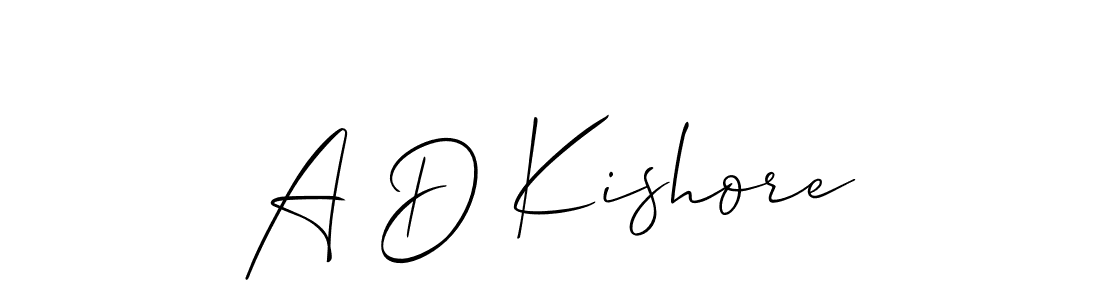 Make a beautiful signature design for name A D Kishore. With this signature (Allison_Script) style, you can create a handwritten signature for free. A D Kishore signature style 2 images and pictures png