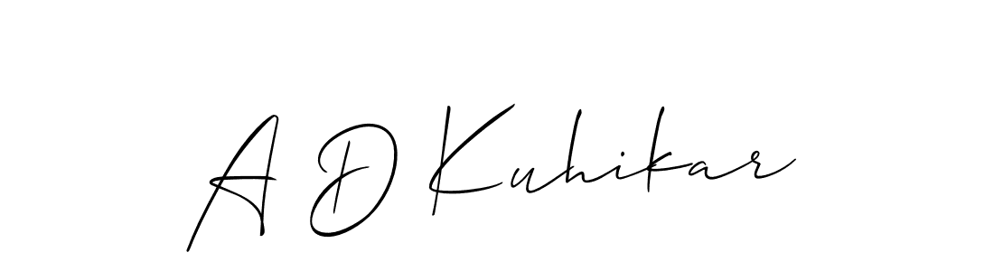 Create a beautiful signature design for name A D Kuhikar. With this signature (Allison_Script) fonts, you can make a handwritten signature for free. A D Kuhikar signature style 2 images and pictures png