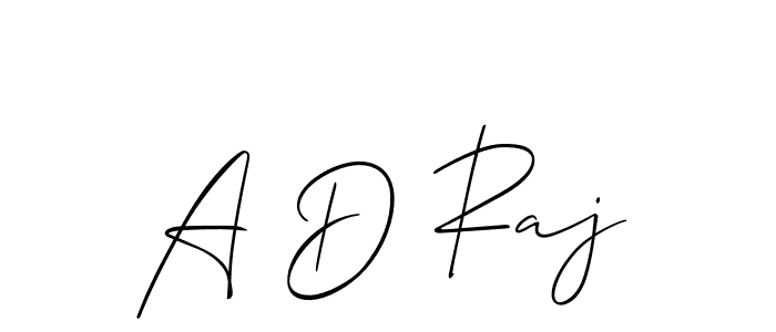 Allison_Script is a professional signature style that is perfect for those who want to add a touch of class to their signature. It is also a great choice for those who want to make their signature more unique. Get A D Raj name to fancy signature for free. A D Raj signature style 2 images and pictures png