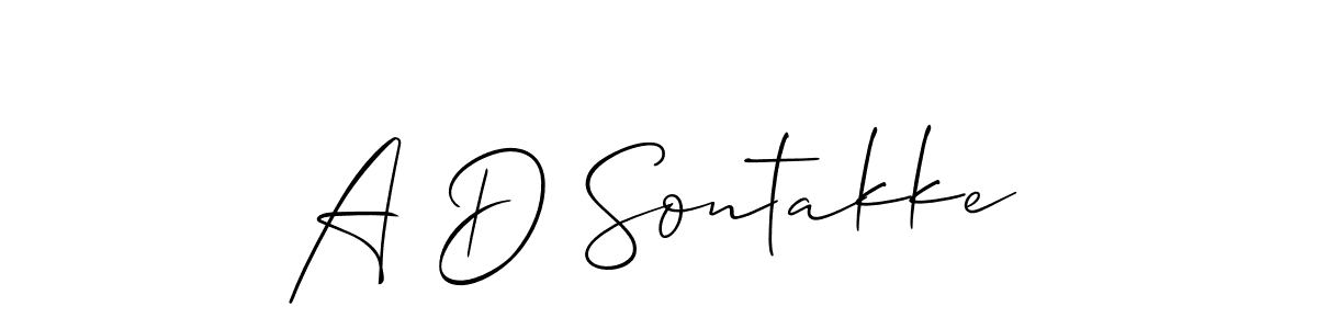 It looks lik you need a new signature style for name A D Sontakke. Design unique handwritten (Allison_Script) signature with our free signature maker in just a few clicks. A D Sontakke signature style 2 images and pictures png