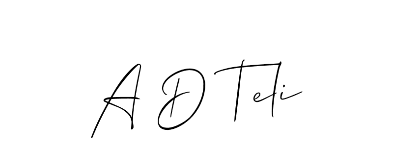 Best and Professional Signature Style for A D Teli. Allison_Script Best Signature Style Collection. A D Teli signature style 2 images and pictures png