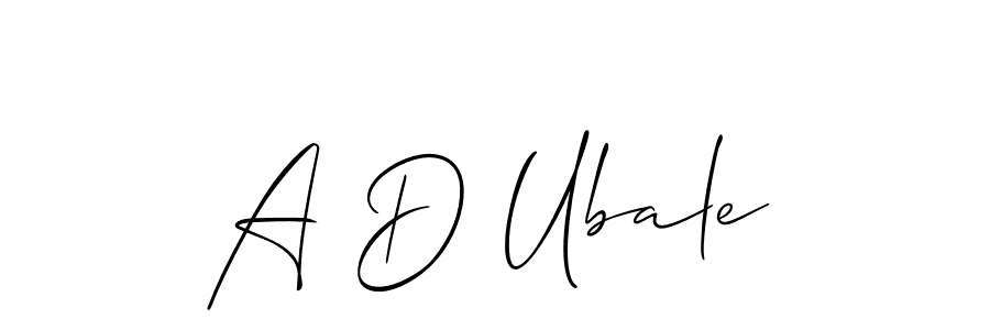 Also You can easily find your signature by using the search form. We will create A D Ubale name handwritten signature images for you free of cost using Allison_Script sign style. A D Ubale signature style 2 images and pictures png