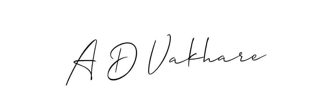 Make a beautiful signature design for name A D Vakhare. With this signature (Allison_Script) style, you can create a handwritten signature for free. A D Vakhare signature style 2 images and pictures png