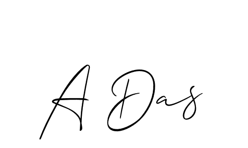 Make a beautiful signature design for name A Das. With this signature (Allison_Script) style, you can create a handwritten signature for free. A Das signature style 2 images and pictures png