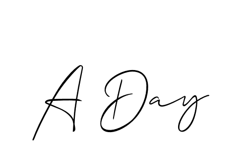 Create a beautiful signature design for name A Day. With this signature (Allison_Script) fonts, you can make a handwritten signature for free. A Day signature style 2 images and pictures png