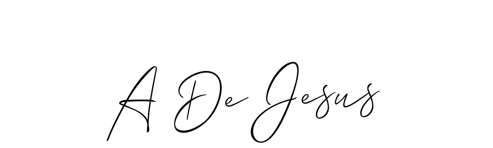 Create a beautiful signature design for name A De Jesus. With this signature (Allison_Script) fonts, you can make a handwritten signature for free. A De Jesus signature style 2 images and pictures png