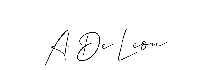 Allison_Script is a professional signature style that is perfect for those who want to add a touch of class to their signature. It is also a great choice for those who want to make their signature more unique. Get A De Leon name to fancy signature for free. A De Leon signature style 2 images and pictures png