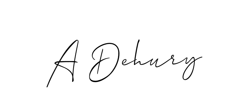 How to make A Dehury signature? Allison_Script is a professional autograph style. Create handwritten signature for A Dehury name. A Dehury signature style 2 images and pictures png