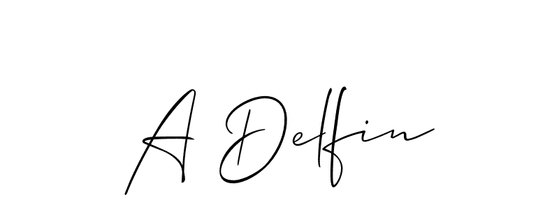 How to make A Delfin signature? Allison_Script is a professional autograph style. Create handwritten signature for A Delfin name. A Delfin signature style 2 images and pictures png