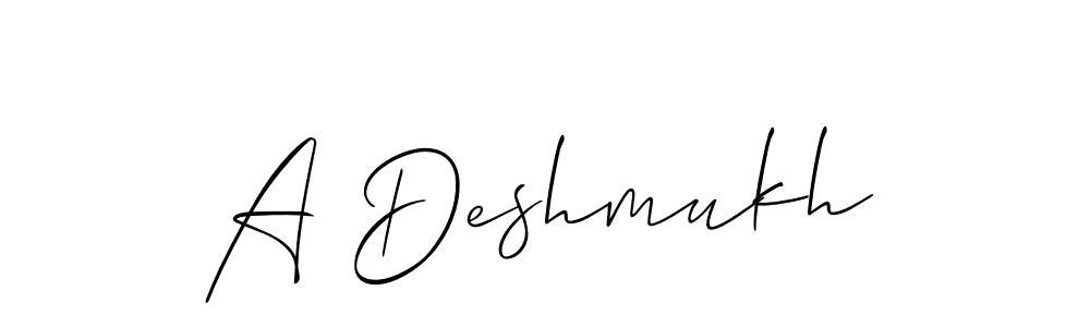 How to make A Deshmukh name signature. Use Allison_Script style for creating short signs online. This is the latest handwritten sign. A Deshmukh signature style 2 images and pictures png