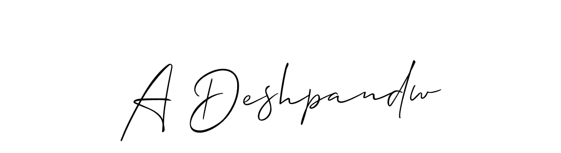 Allison_Script is a professional signature style that is perfect for those who want to add a touch of class to their signature. It is also a great choice for those who want to make their signature more unique. Get A Deshpandw name to fancy signature for free. A Deshpandw signature style 2 images and pictures png