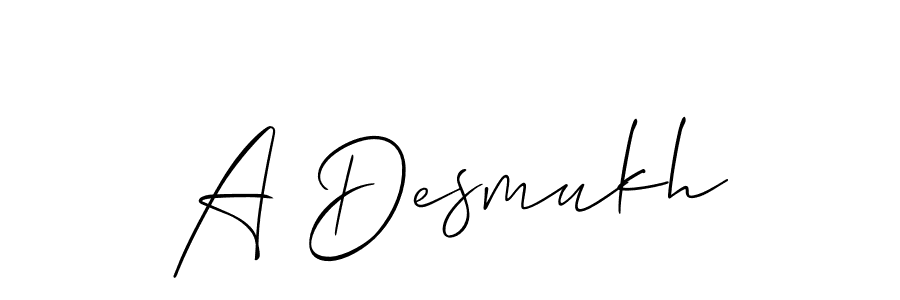 Also You can easily find your signature by using the search form. We will create A Desmukh name handwritten signature images for you free of cost using Allison_Script sign style. A Desmukh signature style 2 images and pictures png