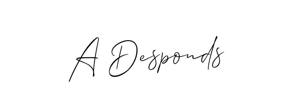 Use a signature maker to create a handwritten signature online. With this signature software, you can design (Allison_Script) your own signature for name A Desponds. A Desponds signature style 2 images and pictures png