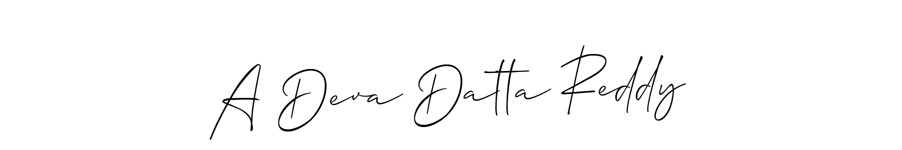 Create a beautiful signature design for name A Deva Datta Reddy. With this signature (Allison_Script) fonts, you can make a handwritten signature for free. A Deva Datta Reddy signature style 2 images and pictures png