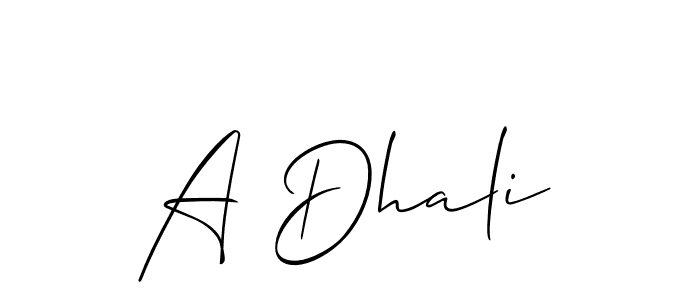 How to make A Dhali name signature. Use Allison_Script style for creating short signs online. This is the latest handwritten sign. A Dhali signature style 2 images and pictures png