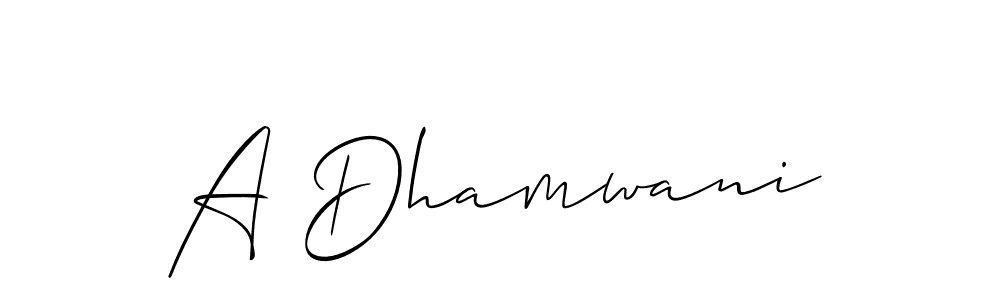 Also we have A Dhamwani name is the best signature style. Create professional handwritten signature collection using Allison_Script autograph style. A Dhamwani signature style 2 images and pictures png