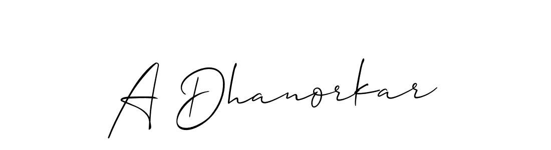 How to make A Dhanorkar signature? Allison_Script is a professional autograph style. Create handwritten signature for A Dhanorkar name. A Dhanorkar signature style 2 images and pictures png
