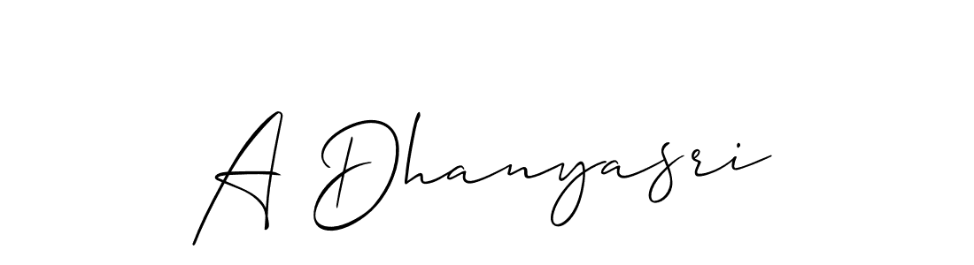 How to make A Dhanyasri signature? Allison_Script is a professional autograph style. Create handwritten signature for A Dhanyasri name. A Dhanyasri signature style 2 images and pictures png