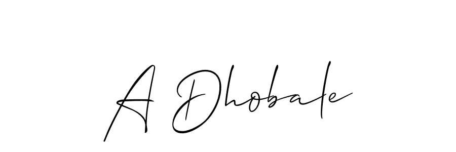The best way (Allison_Script) to make a short signature is to pick only two or three words in your name. The name A Dhobale include a total of six letters. For converting this name. A Dhobale signature style 2 images and pictures png