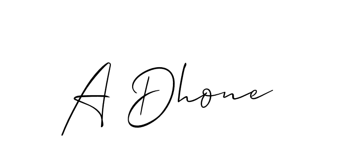 The best way (Allison_Script) to make a short signature is to pick only two or three words in your name. The name A Dhone include a total of six letters. For converting this name. A Dhone signature style 2 images and pictures png