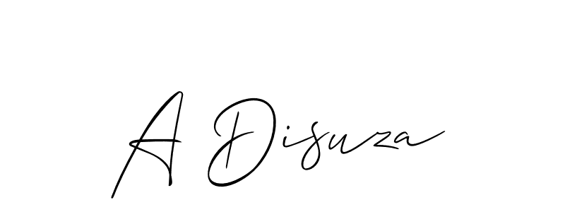 Design your own signature with our free online signature maker. With this signature software, you can create a handwritten (Allison_Script) signature for name A Disuza. A Disuza signature style 2 images and pictures png
