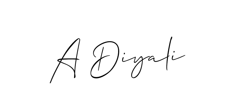 The best way (Allison_Script) to make a short signature is to pick only two or three words in your name. The name A Diyali include a total of six letters. For converting this name. A Diyali signature style 2 images and pictures png