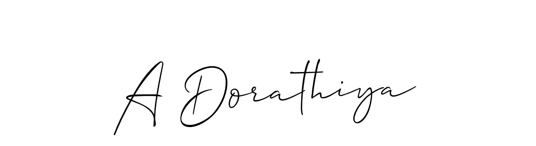 Create a beautiful signature design for name A Dorathiya. With this signature (Allison_Script) fonts, you can make a handwritten signature for free. A Dorathiya signature style 2 images and pictures png